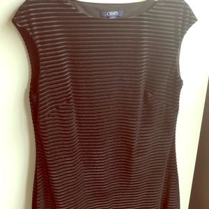 Black Nylon Lined Ribbed Sleeveless Dress